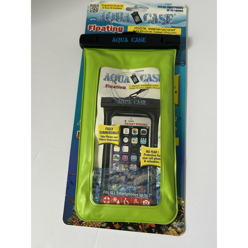 NEWAqua Case Floating 100% Waterproof 7" Smartphone‎ Phone Case Green Underwater